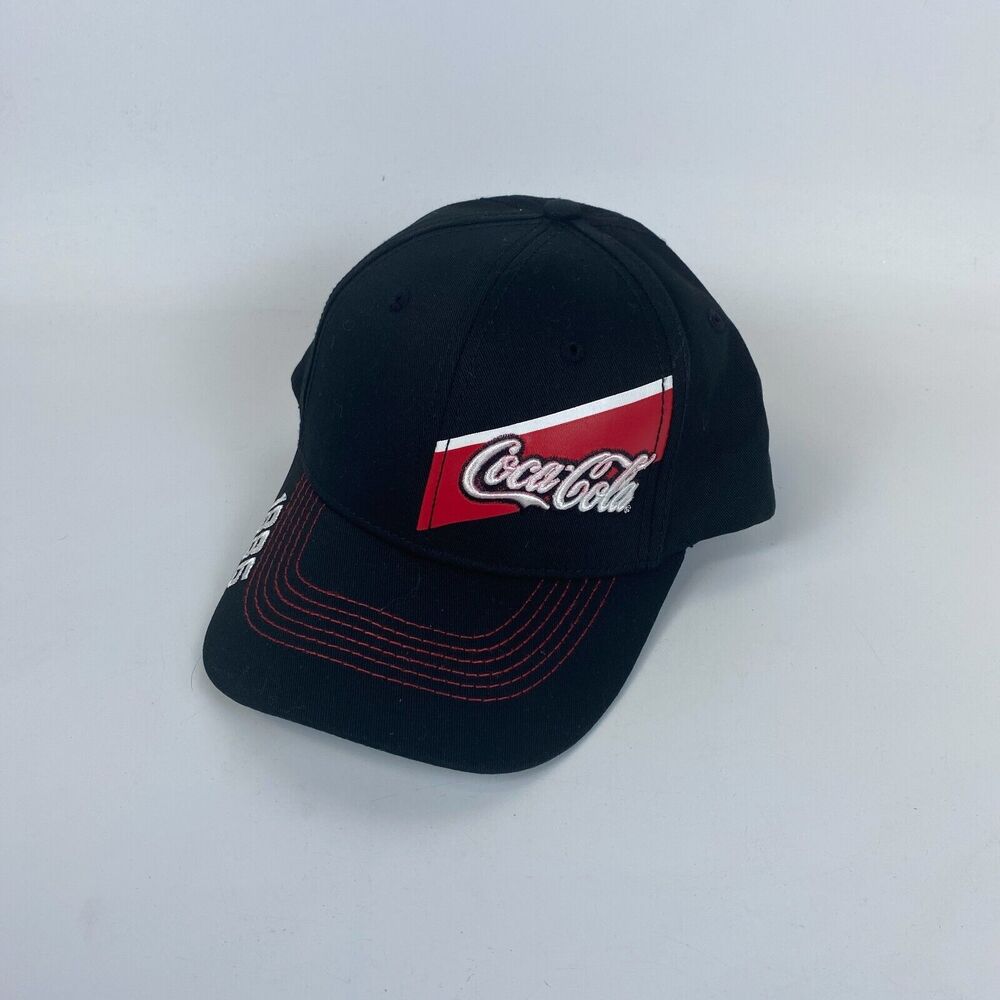 Mens Baseball Cap One Size Black Cotton Embroidered Coca Cola 1886 Adjustable‎